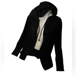 Kensie Black Women's open cardigan with hoodie